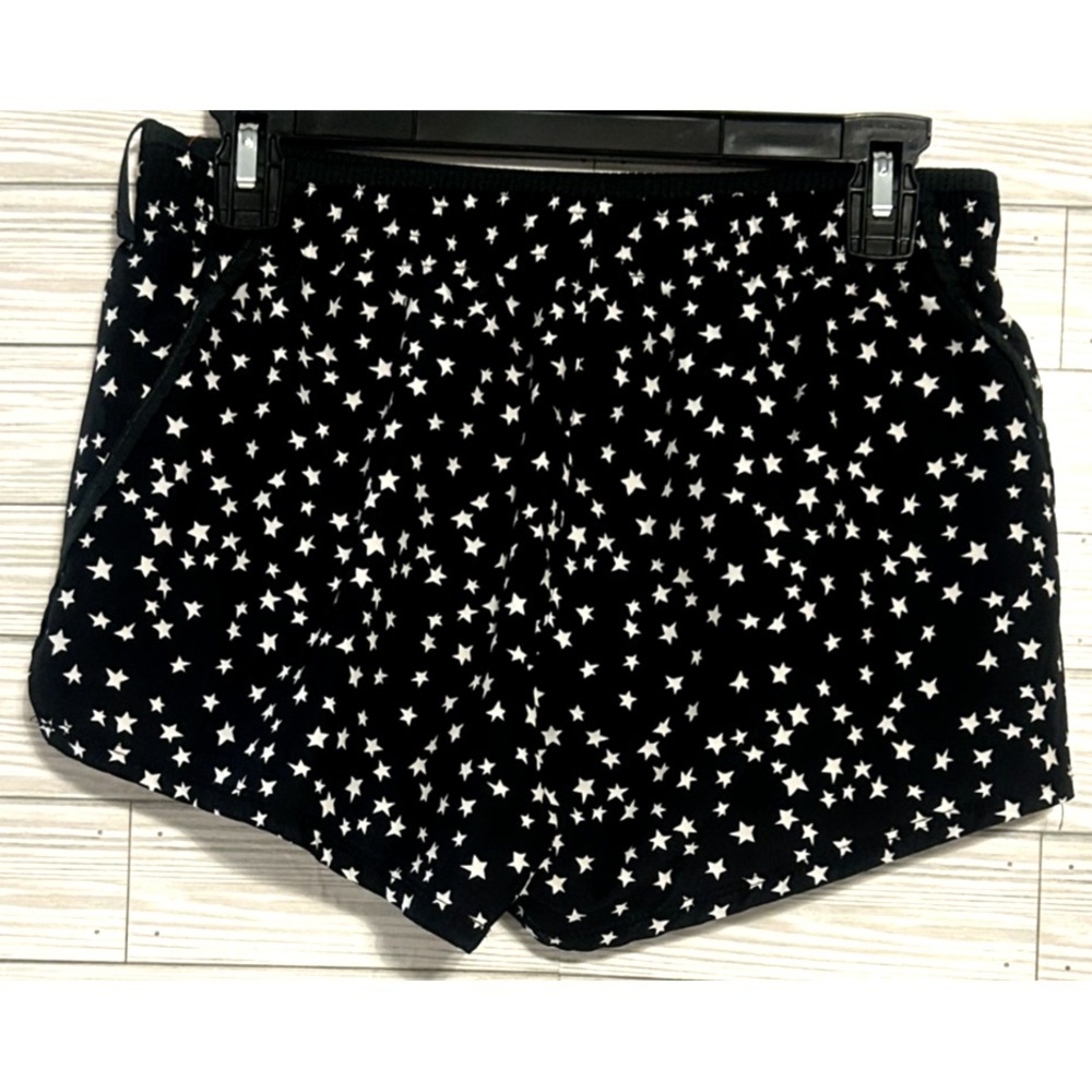 EC Ladies Nike Dri-Fit DR1517 Black/White Stars Print Run Train Gym Shorts Small - Picture 6 of 8